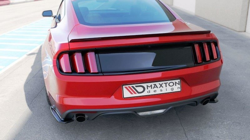 Maxton Heck Ansatz Flaps Diffusor für Ford Mustang Mk6 schwarz Hochglanz FO-MU-6-RSD1-G