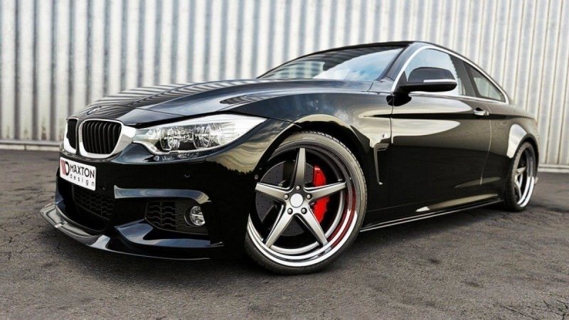 Maxton Front Ansatz für v.2 BMW 4er F32 M Paket (GTS-look) schwarz Hochglanz BM-4-F32-MPACK-FD2-G
