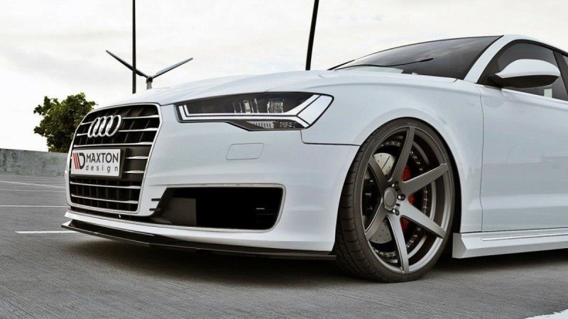 Maxton Front Ansatz für Audi A6 Ultra C7 FL schwarz Hochglanz AU-A6-C7-U-FD1-G
