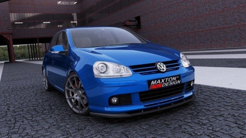 Maxton Front Ansatz für VW GOLF 5 (FÜR VOTEX Frontschürze für ) schwarz Hochglanz VW-GO-5-VOTEX-FD1-G