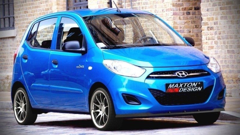 Maxton Front Ansatz für HYUNDAI I10 MK1 Facelift (2010-2013) schwarz Hochglanz HY-I10F-FD1-G