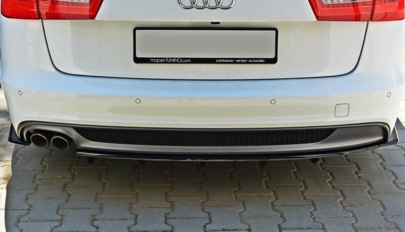 Maxton Mittlerer Diffusor Heck Ansatz für A6 C7 S-LINE AVANT schwarz Hochglanz AU-A6-C7-SLINE-AV-RD1+RD2-G