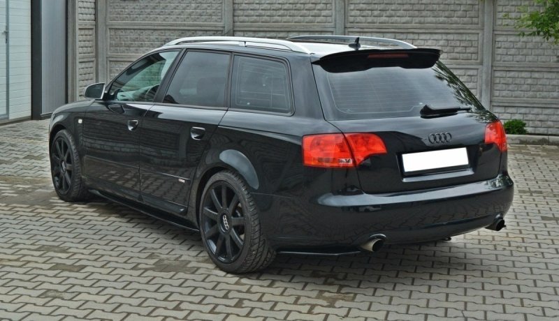 Maxton Seitenschweller Ansatz für Audi S4 / A4 / A4 S-Line B6 / B7  schwarz Hochglanz AU-S4-B6-SD1-G