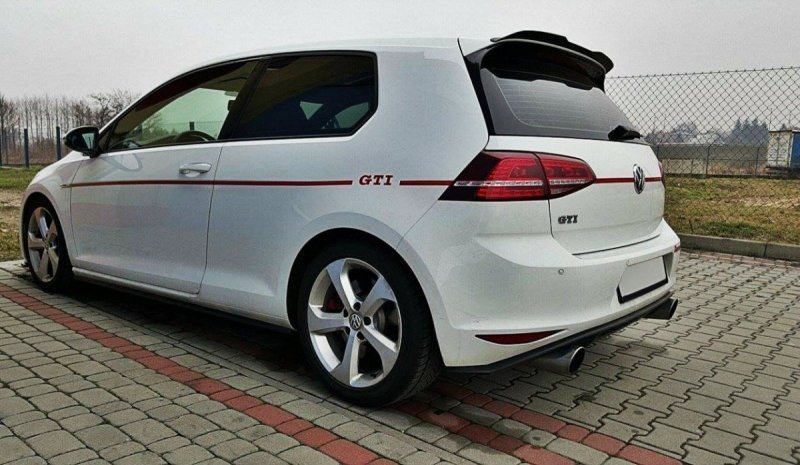 Maxton Spoiler CAP V.3 für Volkswagen Golf 7 / 7 Facelift R / R-Line / GTI  schwarz Hochglanz VW-GO-7-R-GTI-CAP1-G