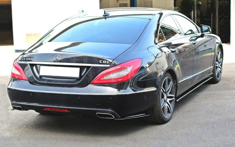 Maxton Seitenschweller Ansatz für Mercedes CLS C218 schwarz Hochglanz ME-CLS-218F-SD1-G