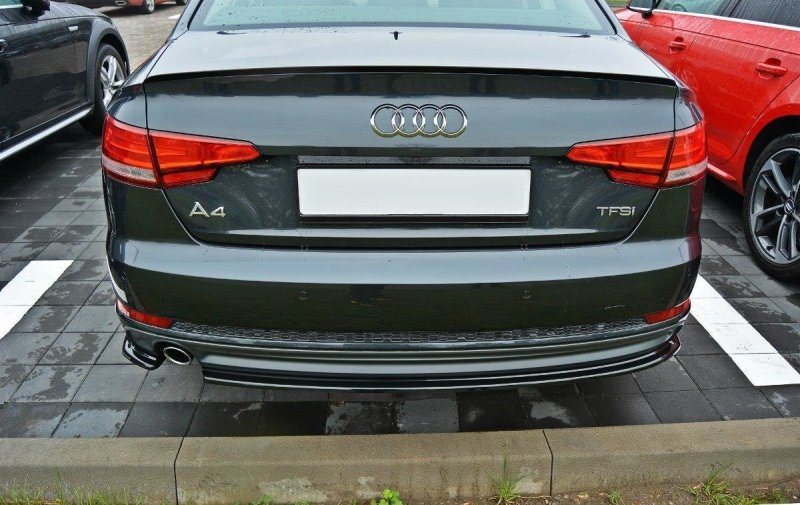 Maxton Heck Ansatz Flaps Diffusor für Audi A4 B9 S-Line schwarz Hochglanz AU-A4-B9-SLINE-RSD1-G