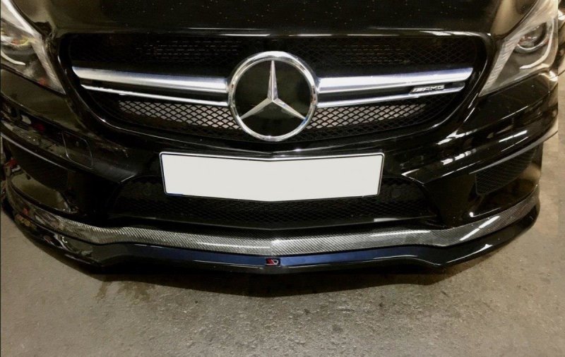 Maxton Front Ansatz für v.1 MERCEDES CLA 45 AMG C117 (vor Facelift) schwarz Hochglanz ME-CLA-117-AMG-FD1-G