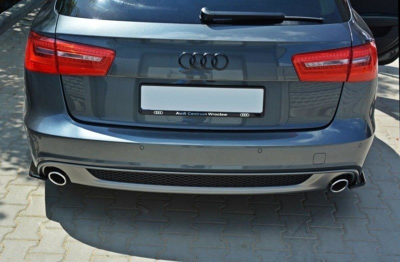 Maxton Heck Ansatz Flaps Diffusor für AUDI A6 C7 S-LINE AVANT schwarz Hochglanz AU-A6-C7-SLINE-AV-RSD1-G