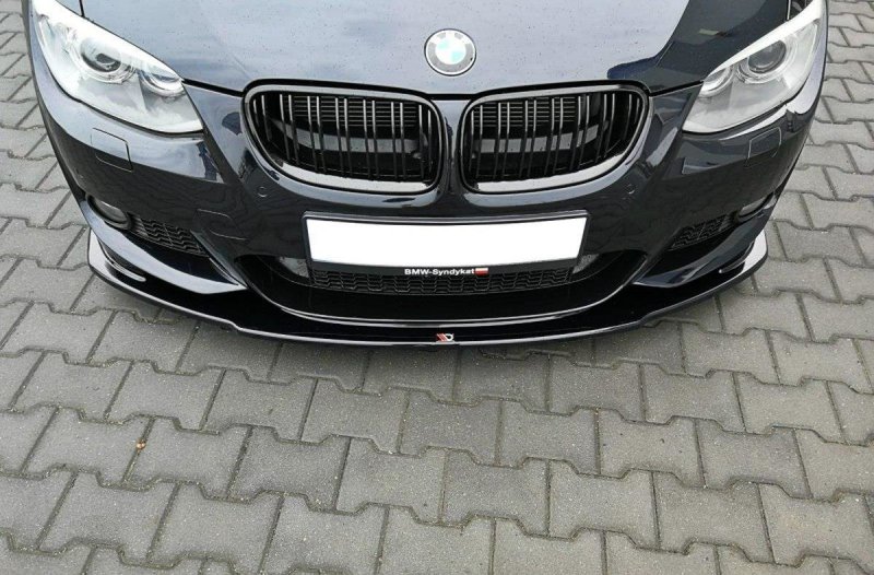 Maxton Front Ansatz V.1 für BMW 3er E92 M Paket FACELIFT schwarz Hochglanz BM-3-92F-MPACK-FD1-G