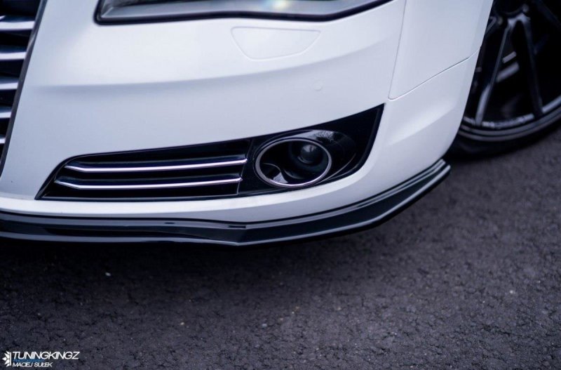 Maxton Front Ansatz V.1 für Audi A8 D4 schwarz Hochglanz AU-A8-D4-FD1-G