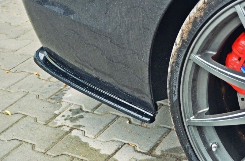 Maxton Heck Ansatz Flaps Diffusor für BMW 5er F11 M Paket (mit zwei Doppel Endstücken) schwarz Hochglanz BM-5-11-MPACK-RSD2-G