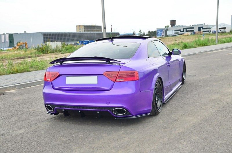 Maxton Heck Ansatz Flaps Diffusor für Audi RS5 Mk1 8T Facelift schwarz Hochglanz AU-RS5-1F-RSD1-G