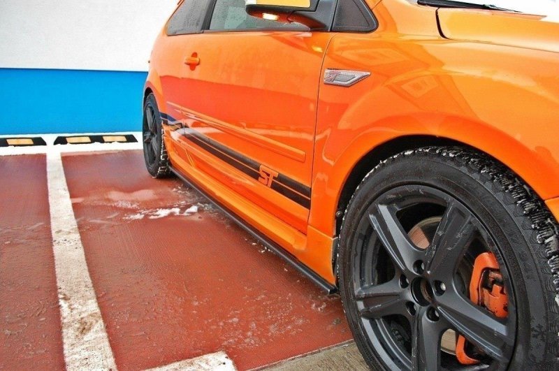 Maxton Seitenschweller Ansatz für Ford Focus ST Mk2 schwarz Hochglanz FO-FO-2-ST-SD1-G