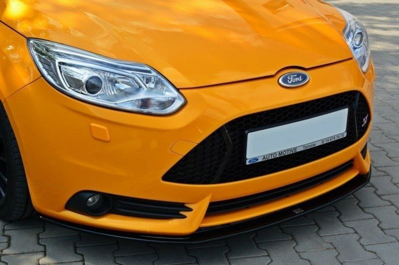 Maxton Front Ansatz V.2 für Ford Focus ST Mk3 schwarz Hochglanz FO-FO-3-ST-FD2-G