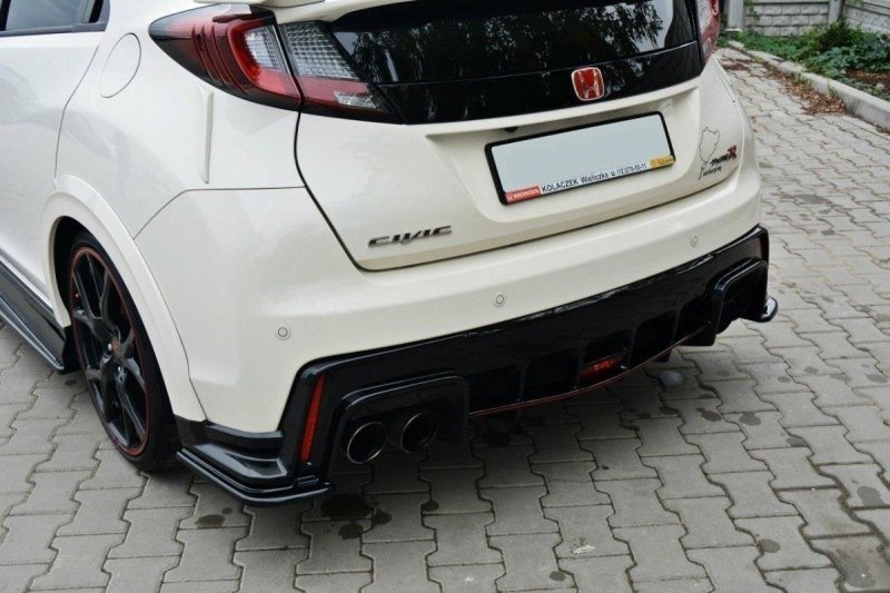 Maxton Heck Ansatz Flaps Diffusor für HONDA CIVIC IX TYPE R schwarz Hochglanz HO-CI-9-TYPE-R-RSD1-G
