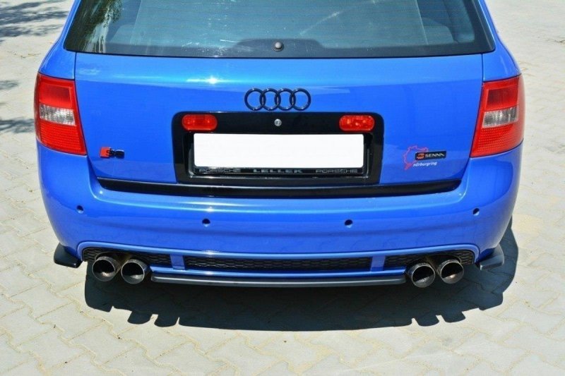 Maxton Mittlerer Diffusor Heck Ansatz für AUDI RS6 C5 AVANT schwarz Hochglanz AU-RS6-C5-RD1-G