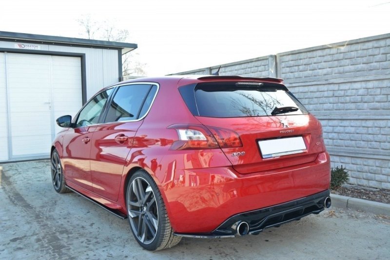 Maxton Mittlerer Diffusor Heck Ansatz für PEUGEOT 308 II GTI im DTM LOOK schwarz Hochglanz PE-308-GTI-RD1+RD2-G