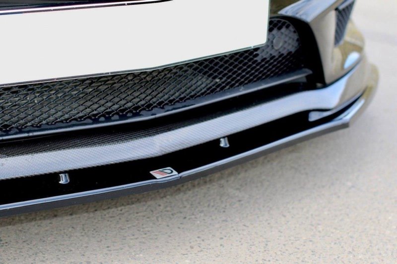 Maxton Front Ansatz für v.2 MERCEDES CLA 45 AMG C117 (vor Facelift) schwarz Hochglanz ME-CLA-117-AMG-FD2-G
