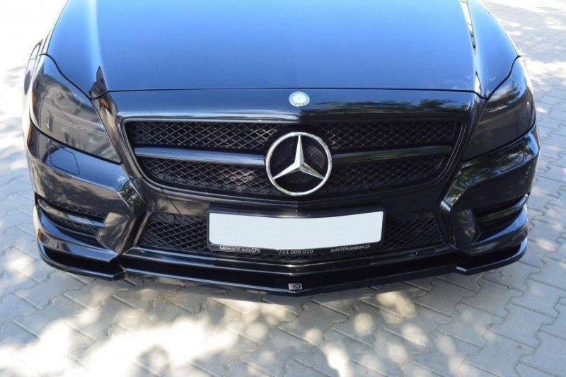 Maxton Front Ansatz für MERCEDES CLS C218 AMG LINE schwarz Hochglanz ME-CLS-218-FD1-G