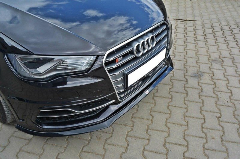 Maxton Front Ansatz für Audi S3 / A3 S-Line 8v Hatchback / Sportback schwarz Hochglanz AU-S3-3-FD2-G