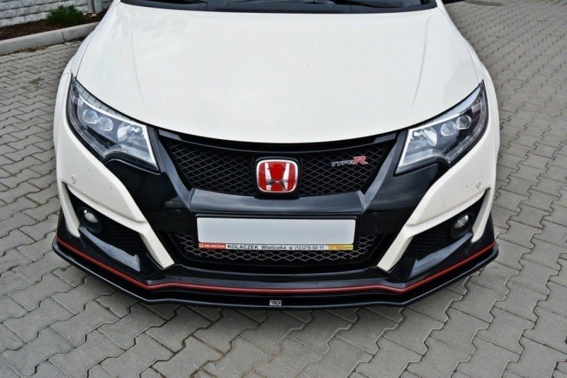 Maxton Front Ansatz für v.1 HONDA CIVIC IX TYPE R schwarz Hochglanz HO-CI-9-TYPE-R-FD1-G
