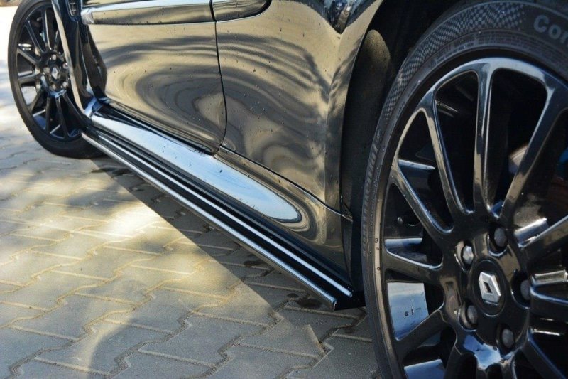 Maxton Seitenschweller Ansatz für RENAULT CLIO MK3 RS schwarz Hochglanz RE-CL-3-RS-SD1-G