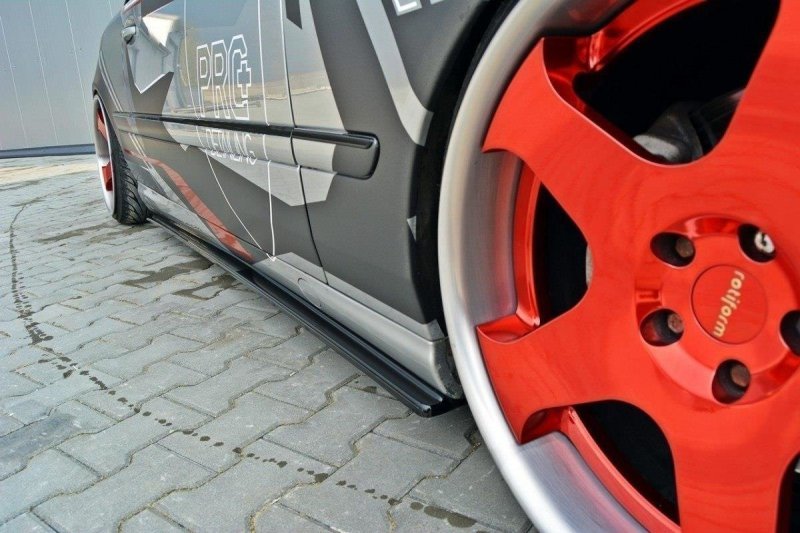 Maxton Seitenschweller Ansatz für MERCEDES CL-KLASSE C215 schwarz Hochglanz ME-CL-215-SD1-G