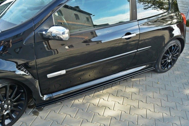 Maxton Seitenschweller Ansatz für RENAULT CLIO MK3 RS schwarz Hochglanz RE-CL-3-RS-SD1-G