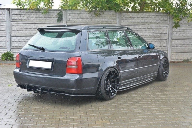 Maxton Heck Ansatz Flaps Diffusor für AUDI S4 B5 Avant schwarz Hochglanz AU-S4-B5-RSD1-G