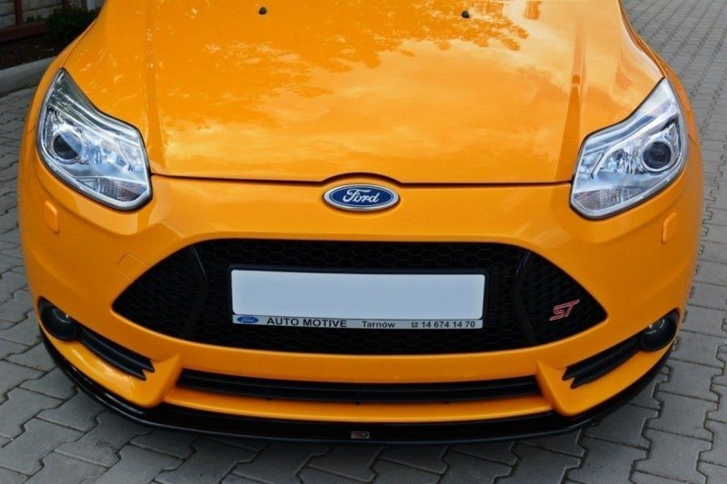 Maxton Front Ansatz V.2 für Ford Focus ST Mk3 schwarz Hochglanz FO-FO-3-ST-FD2-G