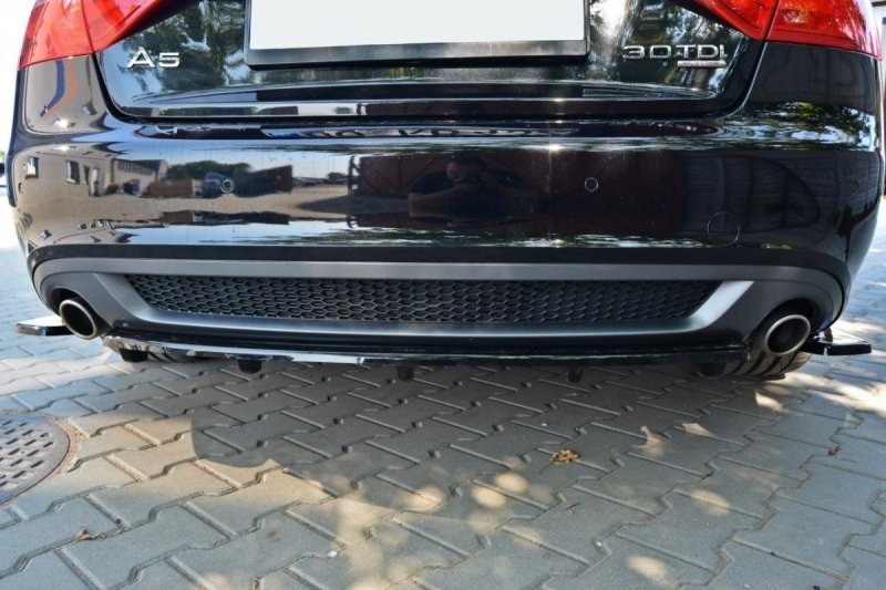 Maxton Mittlerer Diffusor Heck Ansatz für AUDI A5 S-LINE DTM LOOK schwarz Hochglanz AU-A5-SLINE-RD1+RD2-G