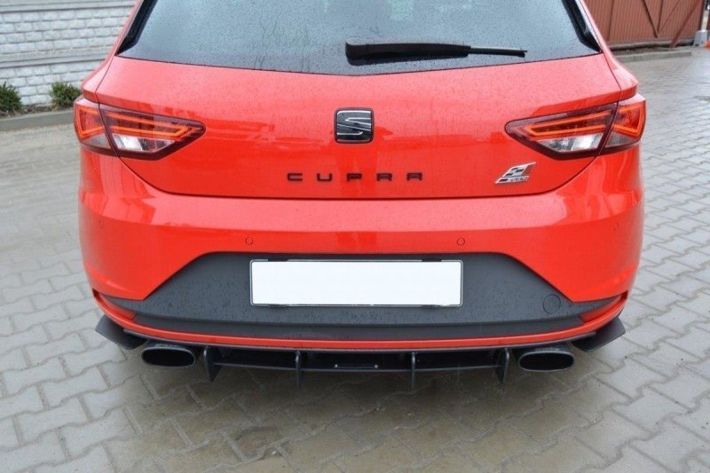 Maxton Diffusor Heck Ansatz für Heckschürze & Heck Ansatz Flaps Diffusor für SEAT LEON III CUPRA SE-LE-3-CU-CNC-RS1