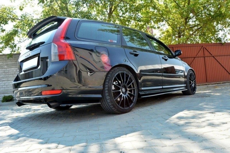Maxton Seitenschweller Ansatz für VOLVO V50F R-DESIGN schwarz Hochglanz VO-V50F-RDESIGN-SD1-G