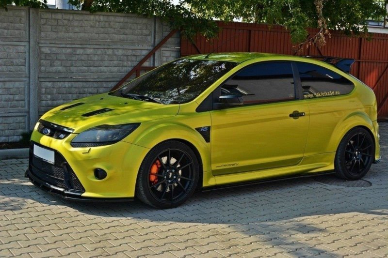 Maxton Front Ansatz V.1 für Ford Focus RS Mk2 schwarz Hochglanz FO-FO-2-RS-FD1-G