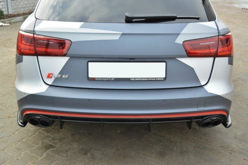 Maxton Heck Ansatz Flaps Diffusor für Audi RS6 C7 / C7 FL schwarz Hochglanz AU-RS6-C7-RSD1-G