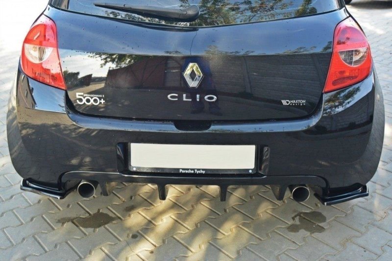 Maxton Heck Ansatz Flaps Diffusor für RENAULT CLIO III RS Carbon Look  RE-CL-3-RS-RSD1-C