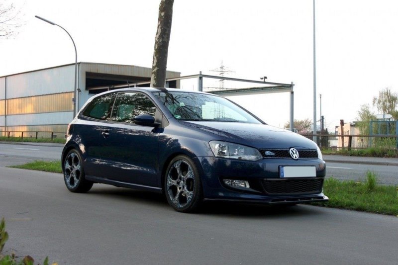 Maxton Front Ansatz für VW Polo 6R schwarz Hochglanz VW-PO-5-FD1-G