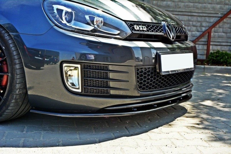 Maxton Front Ansatz für VER.2 VW GOLF 6 GTI schwarz Hochglanz VW-GO-6-GTI-FD2-G