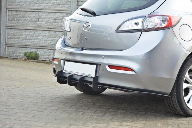 Maxton Diffusor Heck Ansatz für Heckschürze für & Heck Ansatz Flaps Diffusor für MAZDA 3 MK2 SPORT (vor Facelift) MA-3-2-SPORT-CNC-RS1