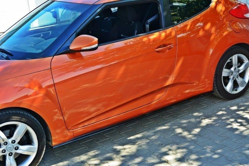 Maxton Seitenschweller Ansatz Cup Hyundai Veloster schwarz Hochglanz HY-VE-SD1-G