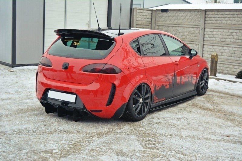 Maxton Spoiler CAP für SEAT LEON MK2 MS DESIGN schwarz Hochglanz SE-LE-2-MS-CAP1-G