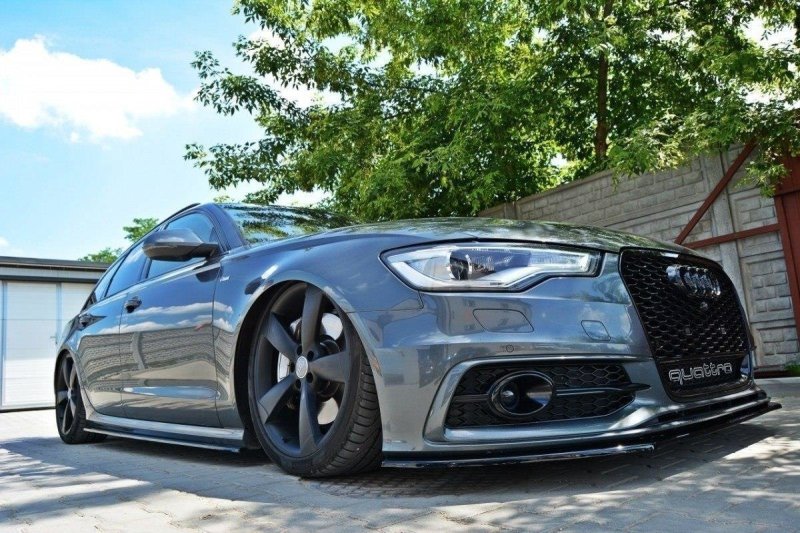 Maxton Seitenschweller Ansatz für Audi S6 / A6 S-Line C7  schwarz Hochglanz AU-A6-C7-SLINE-SD1-G