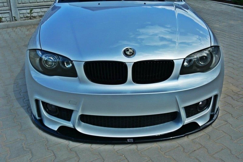 Maxton Front Ansatz für BMW 1er E87 M-Design schwarz Hochglanz BM-1-87-MPACK-FD1-G