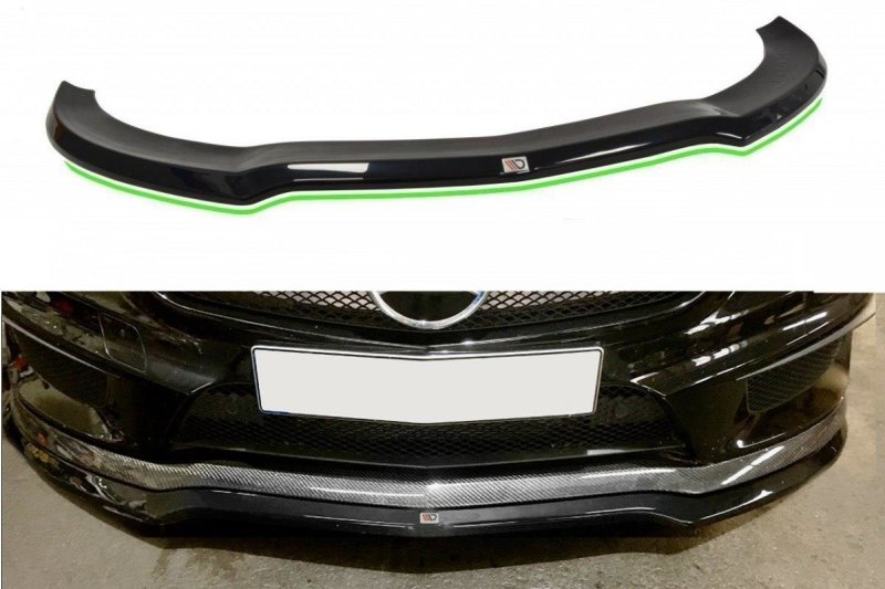 Maxton Front Ansatz für v.1 MERCEDES CLA 45 AMG C117 (vor Facelift) schwarz Hochglanz ME-CLA-117-AMG-FD1-G