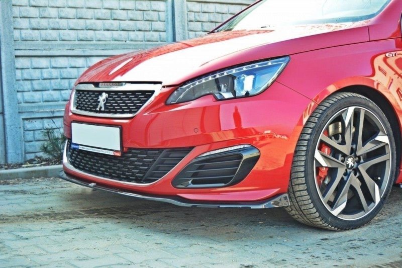 Maxton Front Ansatz für v.1 PEUGEOT 308 II GTI schwarz Hochglanz PE-308-GTI-FD1-G