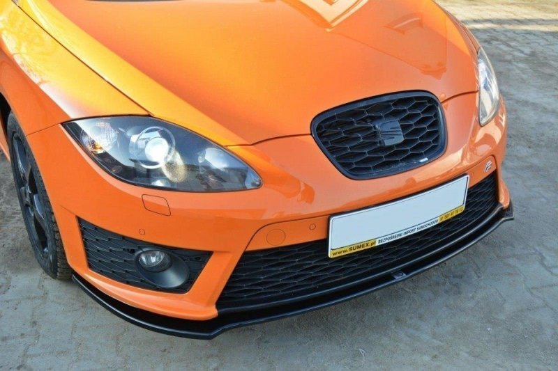Maxton Front Ansatz V.2 für SEAT LEON MK2 CUPRA / FR Facelift schwarz Hochglanz SE-LE-2F-FR-FD2-G