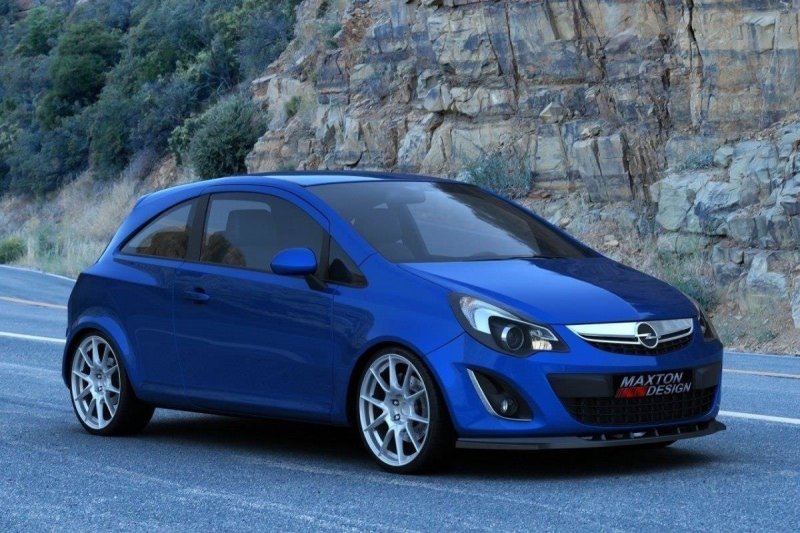 Maxton Front Ansatz für OPEL CORSA D Facelift schwarz Hochglanz OP-CO-DF-FD1-G