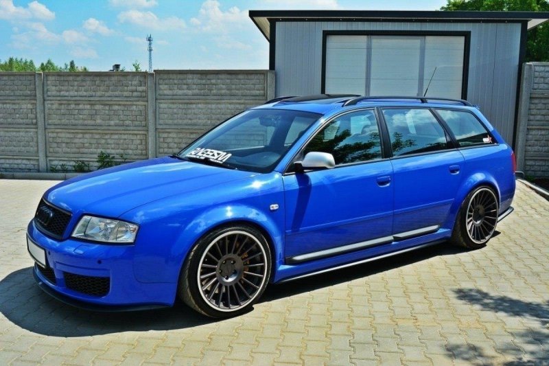 Maxton Seitenschweller Ansatz für Audi RS6 C5 schwarz Hochglanz AU-RS6-C5-SD1-G