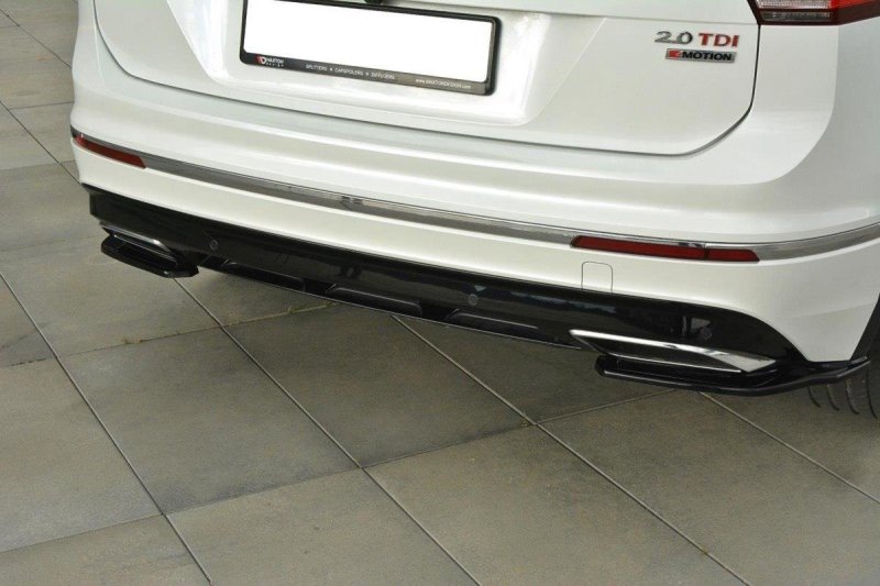 Maxton Heck Ansatz Flaps Diffusor für Vw Tiguan Mk2 R-Line Carbon Look  VW-TI-2-RLINE-RSD1-C