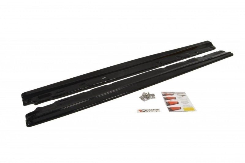 Maxton Seitenschweller Ansatz für MERCEDES C-KLASSE W204 Facelift schwarz Hochglanz ME-C-204F-SD1-G